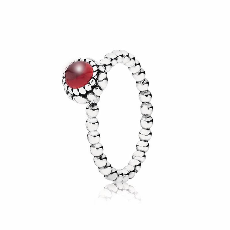 Pandora Australia Birthday Blooms Stackable Ring January - Sterling Silver | JUMPQK259